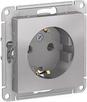 Розетка с заземлением без рамки Systeme Electric AtlasDesign 1-м. алюминий картинка